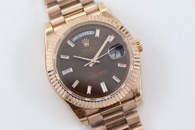 ROLEX Day-date Replica with Sapphire Crystal 2836 Automatic Movement Transparent Indexes 40MM Black Watch